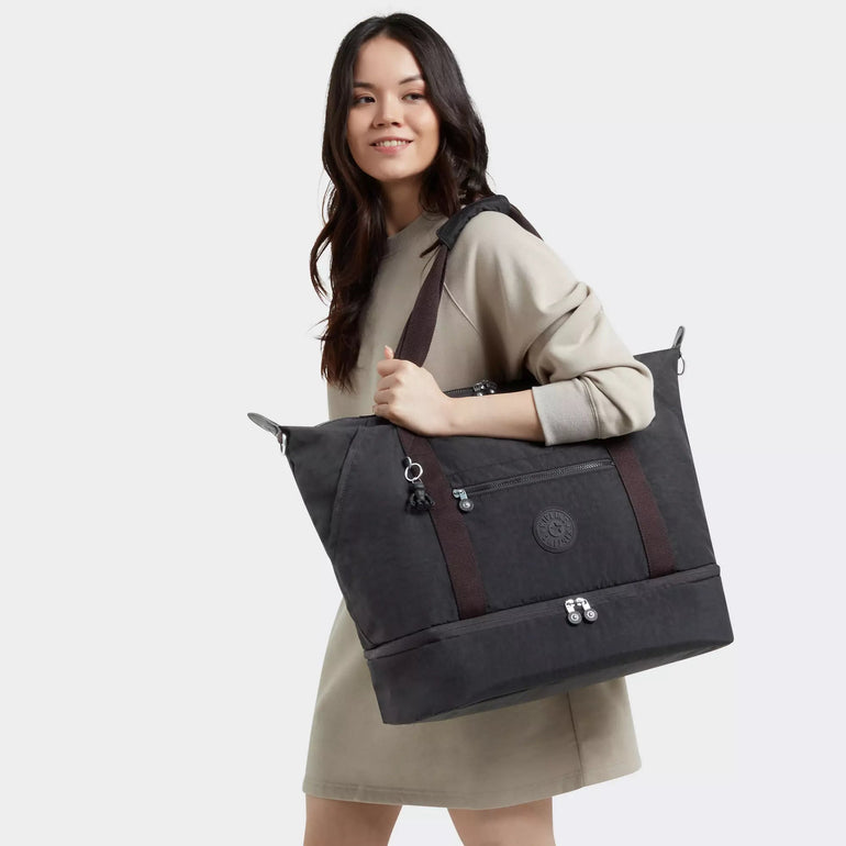 Kipling Tote Bag Black Noir Kipling Art M Weekender Tote Bag - Black Noir