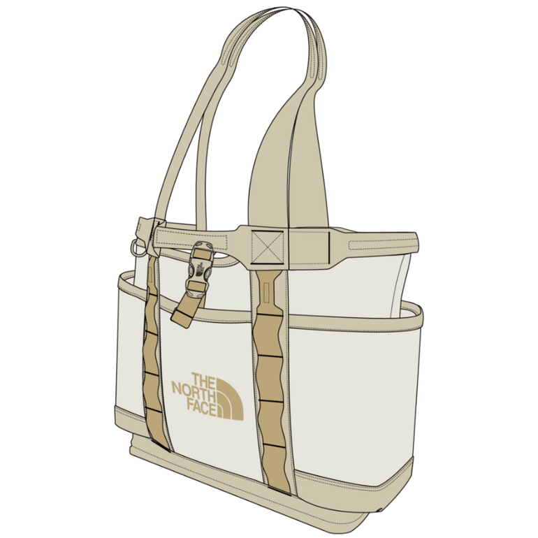 The North Face Base Camp Utility Tote - White Ash/Calacatta/Pale Khaki