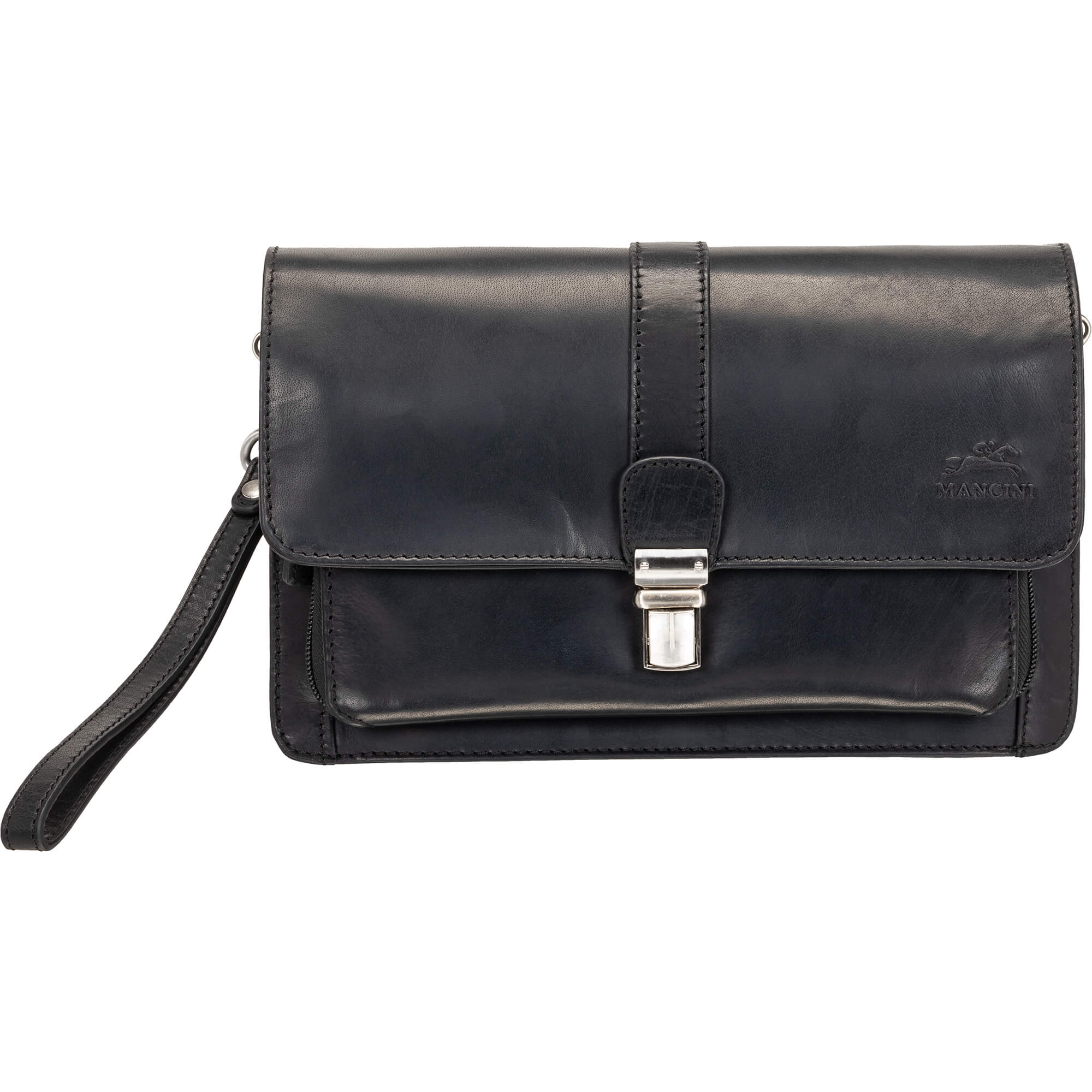 Mancini Bags Black Mancini Buffalo Unisex Bag with Front Organizer