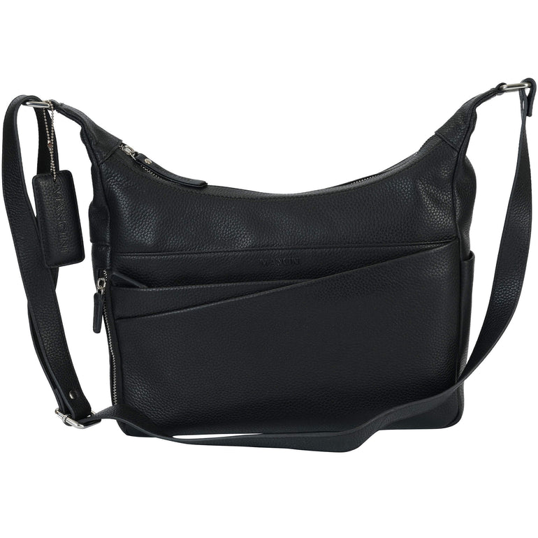 Mancini Cross-Body Bag Black Mancini Pebbled June Crossbody Handbag