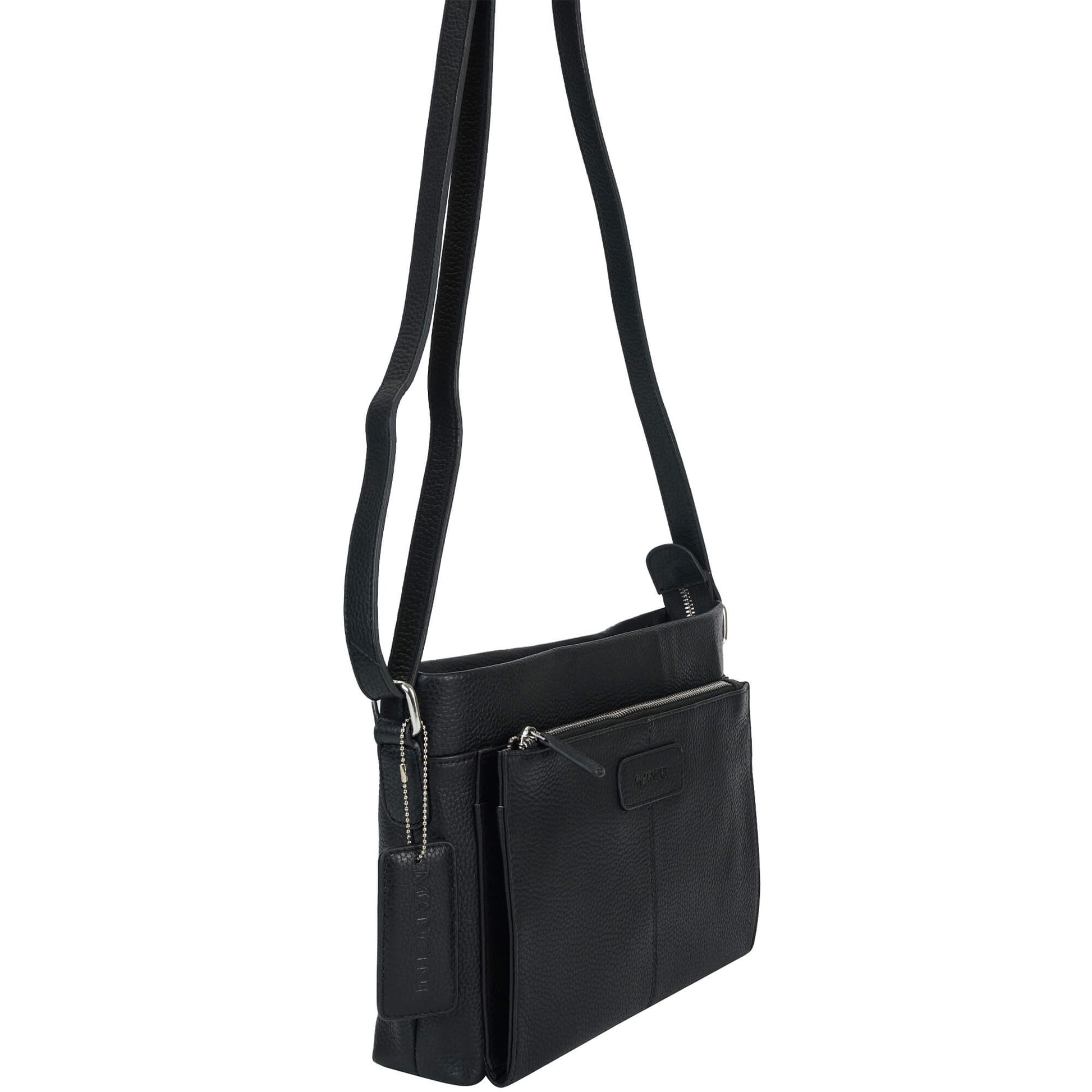 Mancini Cross-Body Bag Mancini Pebbled Loretta Crossbody Handbag with Organizer