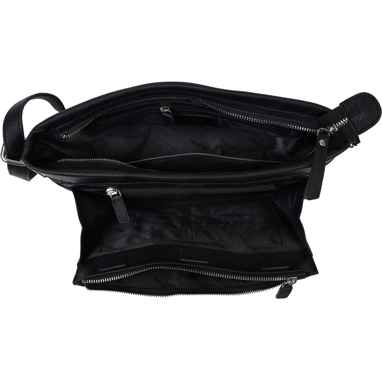 Mancini Cross-Body Bag Mancini Pebbled Loretta Crossbody Handbag with Organizer