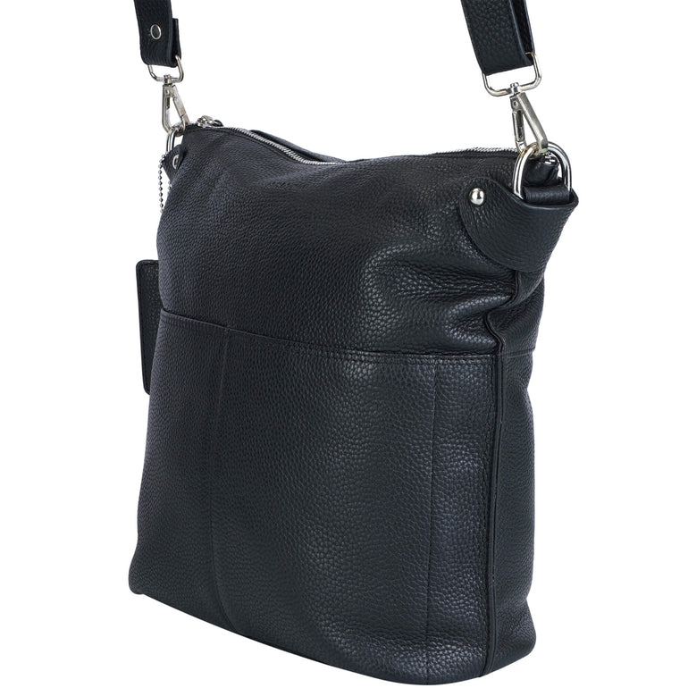Mancini Cross-Body Bag Mancini Pebbled Susan Crossbody Hobo