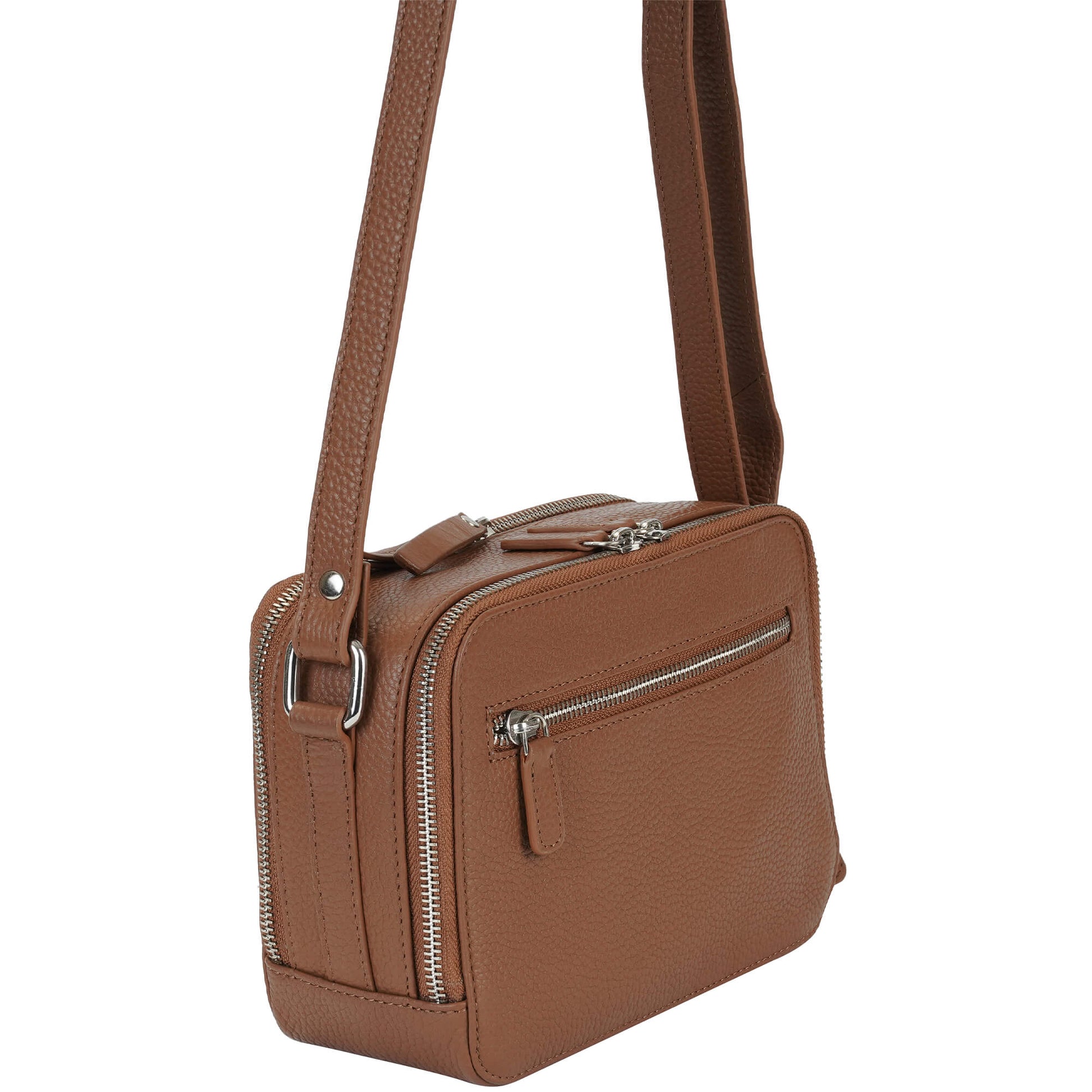 Mancini Handbags Mancini Pebbled Rachel Camera Style Leather Crossbody Bag