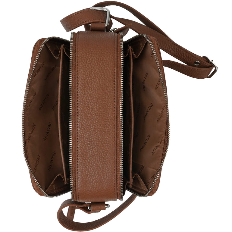 Mancini Handbags Mancini Pebbled Rachel Camera Style Leather Crossbody Bag