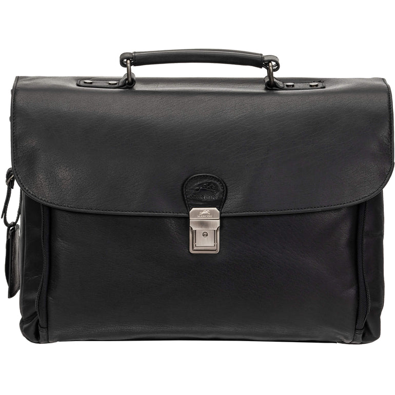 Mancini Laptop Briefcases Mancini BUFFALO Double Compartment Briefcase for 15.6" Laptop/Tablet
