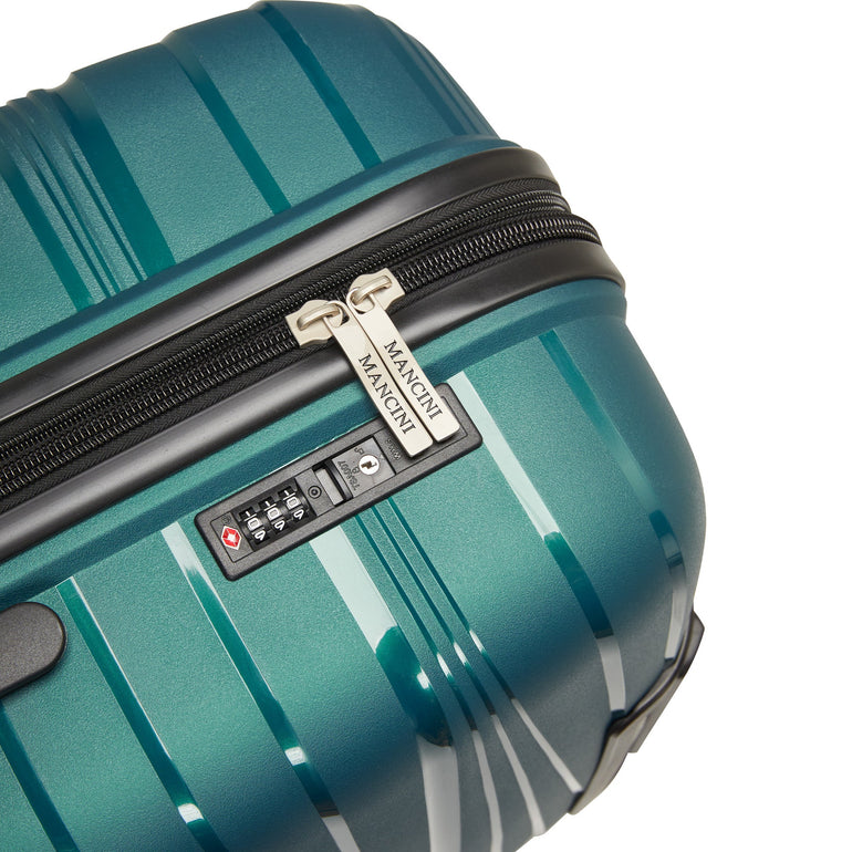 Mancini Luggage Mancini Bermuda Collection Polypropylene Spinner Luggage 2-Piece Set (Carry-On & Large)