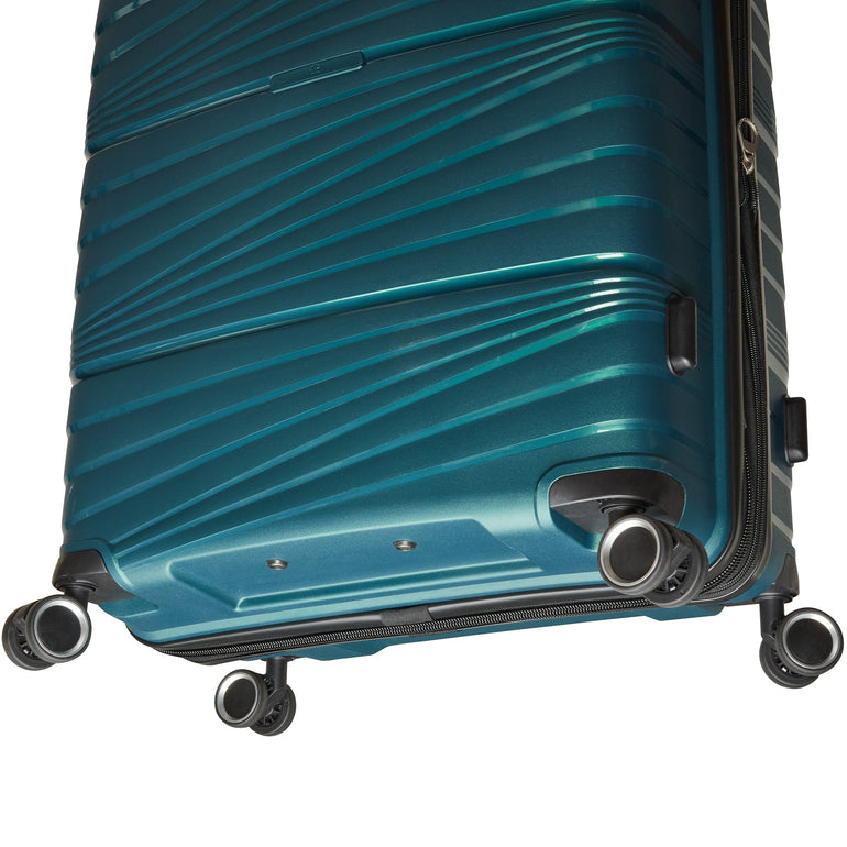 Mancini Luggage Mancini Bermuda Collection Polypropylene Spinner Luggage 2-Piece Set (Carry-On & Large)
