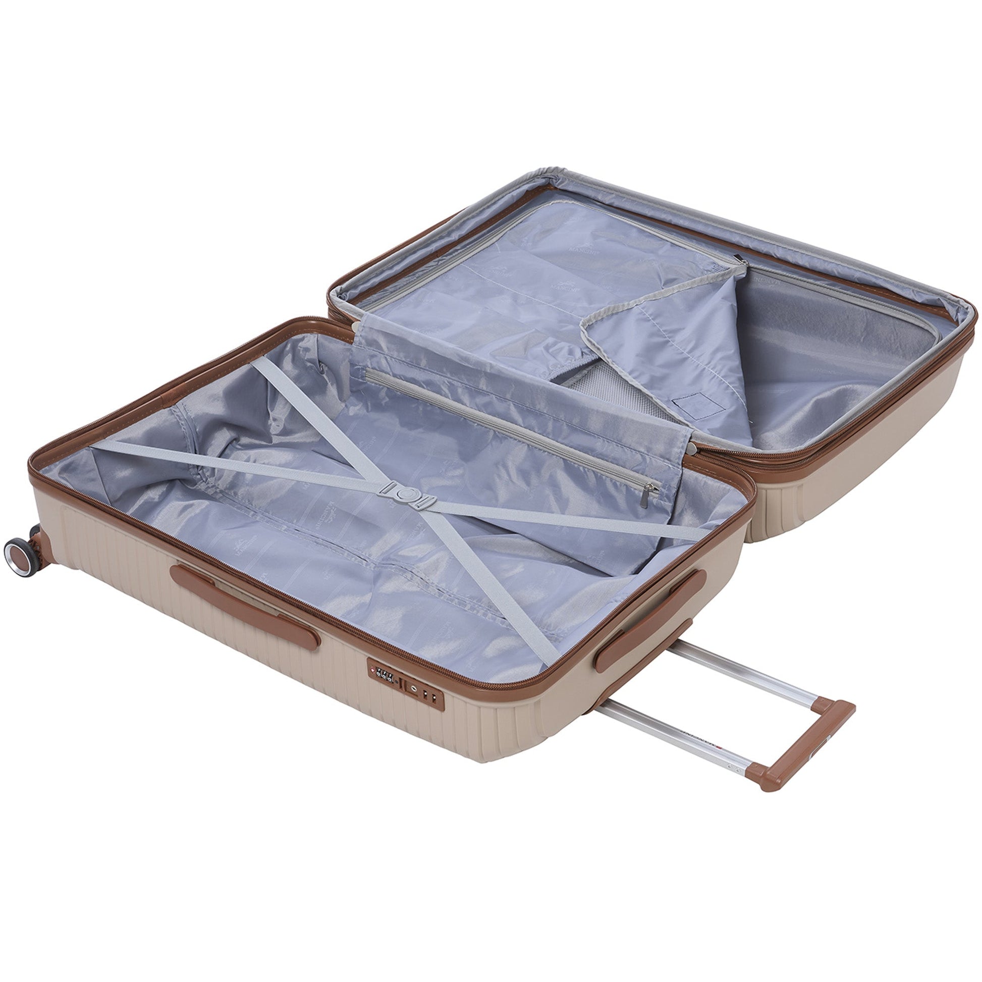 Mancini Luggage Mancini St. Lucia Collection Polypropylene Spinner Luggage 2-Piece Set (Carry-On & Large)