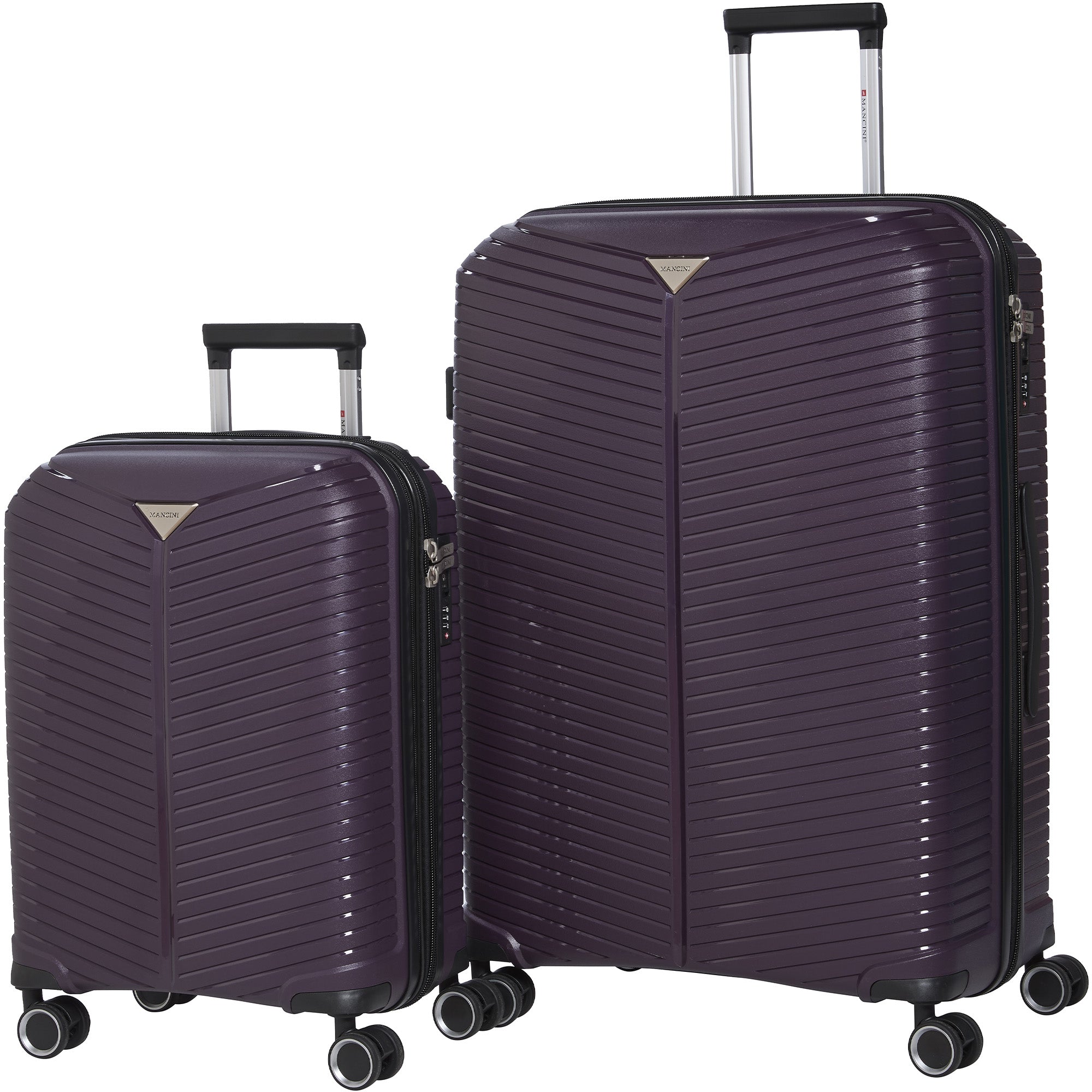 Mancini Luggage Purple Mancini St. Lucia Collection Polypropylene Spinner Luggage 2-Piece Set (Carry-On & Large)
