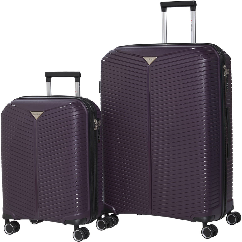 Mancini Luggage Purple Mancini St. Lucia Collection Polypropylene Spinner Luggage 2-Piece Set (Carry-On & Large)