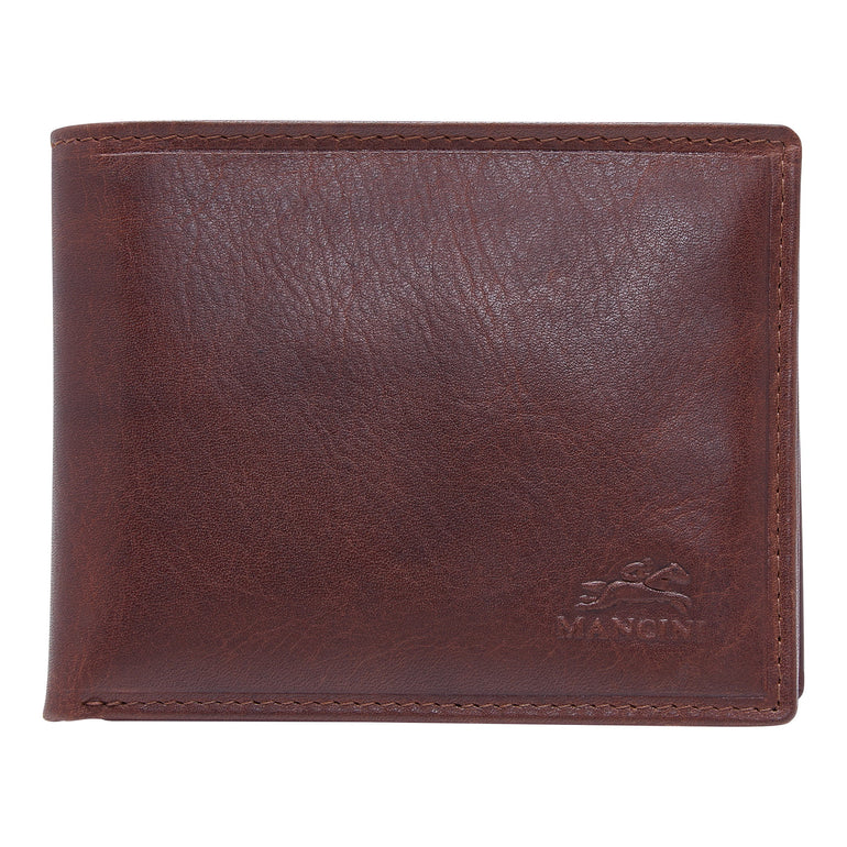 Mancini Wallets Brown Mancini BOULDER Men's RFID Secure Wallet with Removable Passcase and Coin Pocket