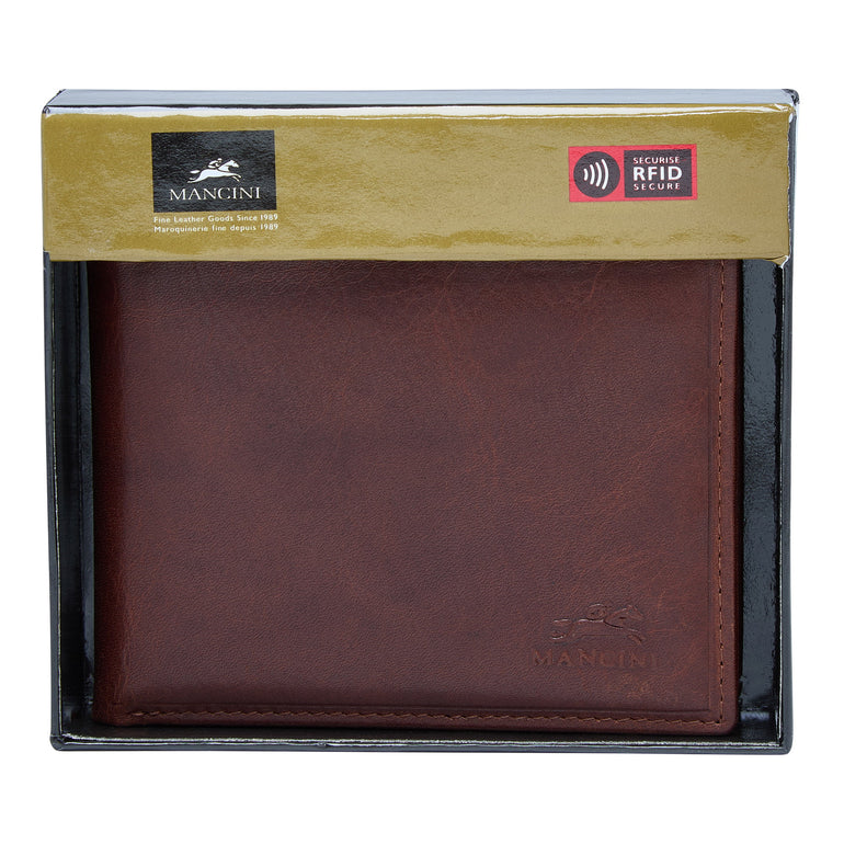 Mancini Wallets Mancini BOULDER Men's RFID Secure Wallet with Removable Passcase and Coin Pocket