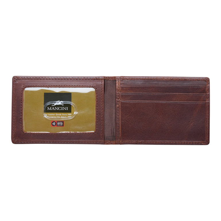 Mancini Wallets Mancini BOULDER Men's RFID Secure Wallet with Removable Passcase and Coin Pocket