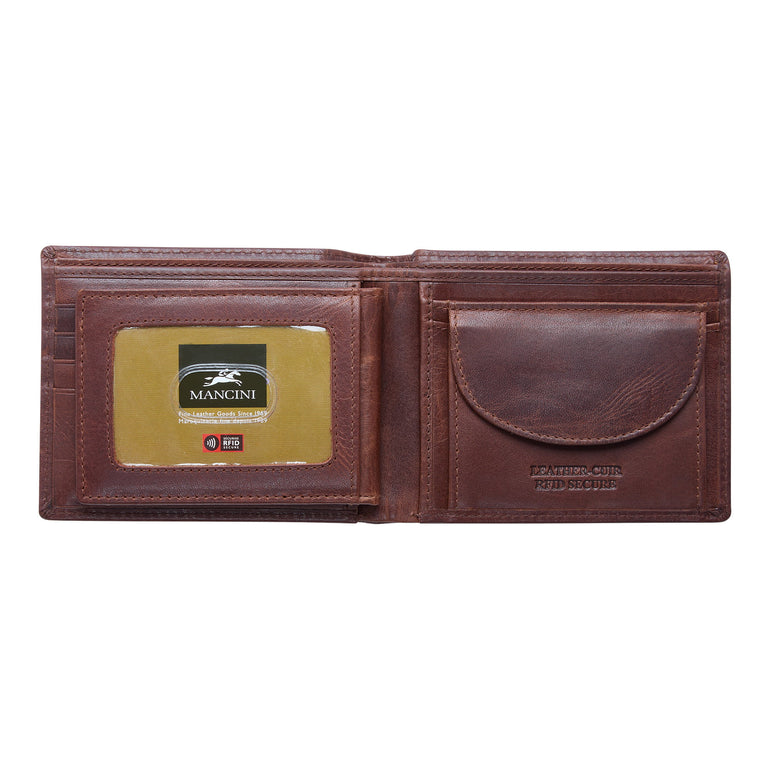 Mancini Wallets Mancini BOULDER Men's RFID Secure Wallet with Removable Passcase and Coin Pocket