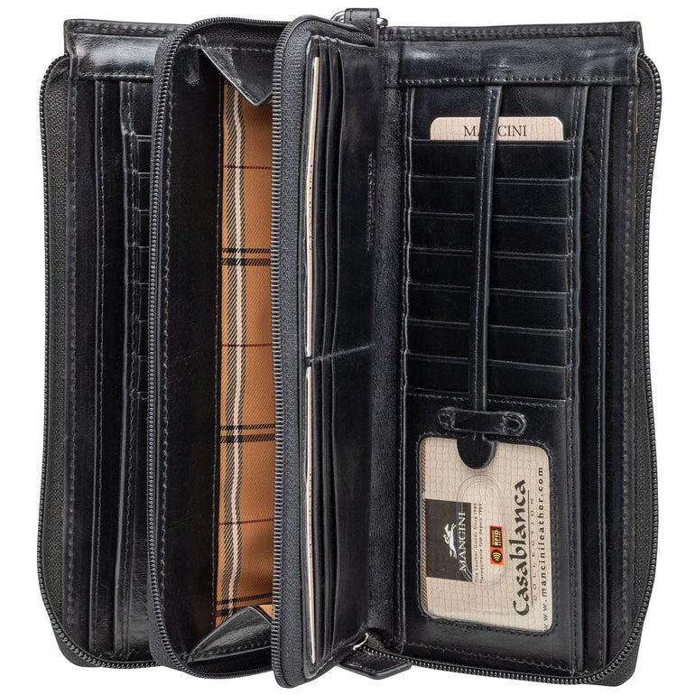 Mancini Wallets Mancini CASABLANCA Ladies` RFID Secure Trifold Wallet