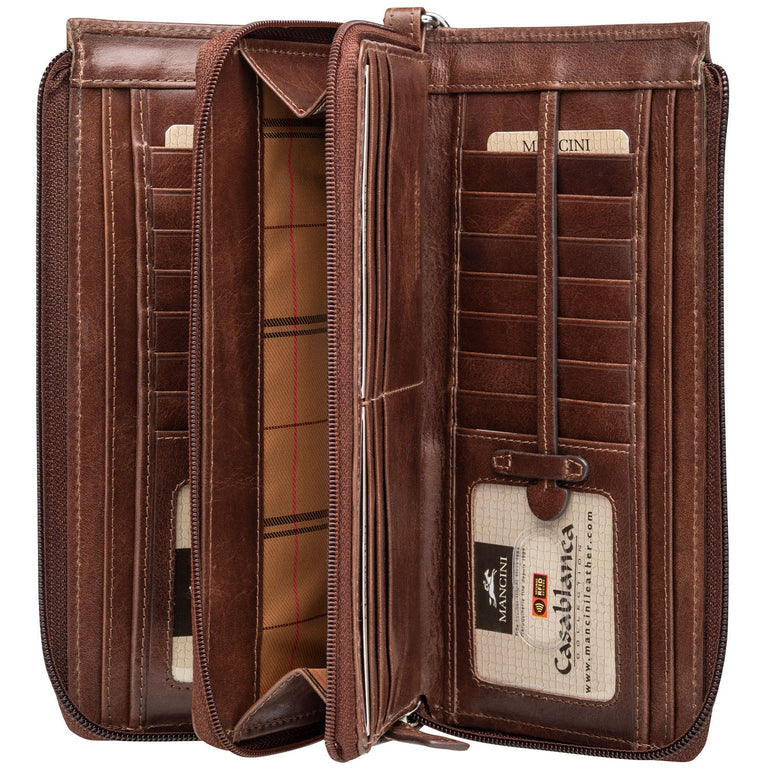 Mancini Wallets Mancini CASABLANCA Ladies` RFID Secure Trifold Wallet
