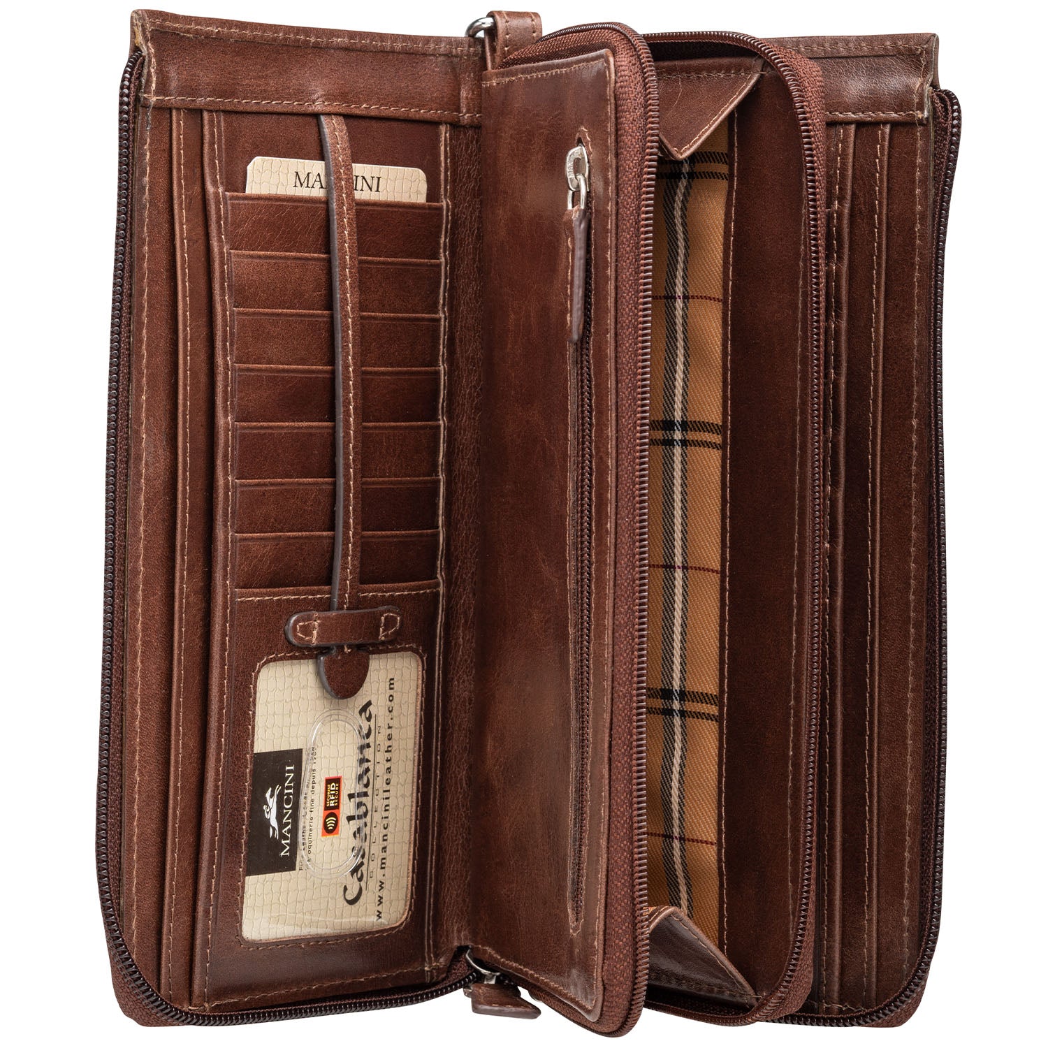 Mancini Wallets Mancini CASABLANCA Ladies` RFID Secure Trifold Wallet