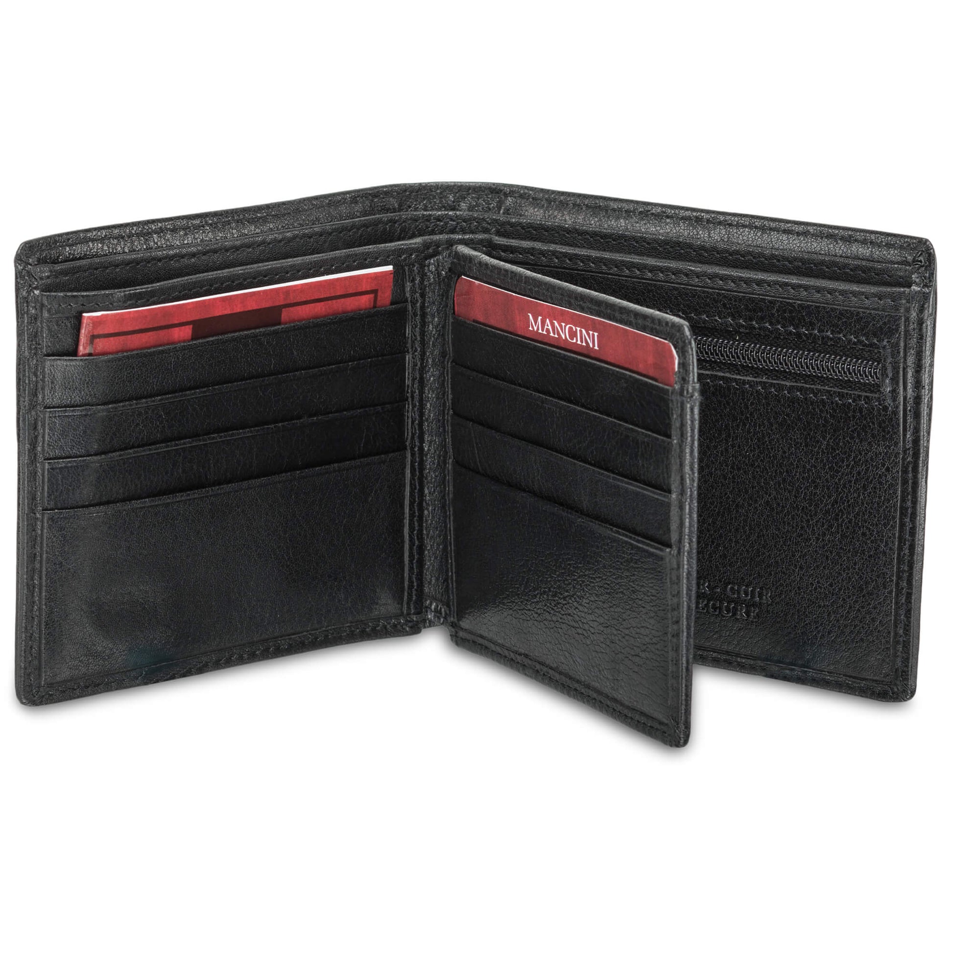 Mancini Wallets Mancini EQUESTRIAN-2 Men’s RFID Secure Center Wing Wallet with Coin Pocket