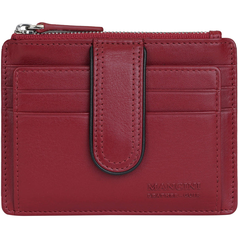 Mancini Wallets Red Mancini Sonoma Women’s Card Case with Enhanced RFID Protection