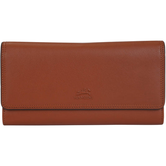 Mancini Wallets Tan Mancini Sonoma Women’s Quad fold Wallet with Enhanced RFID Protection