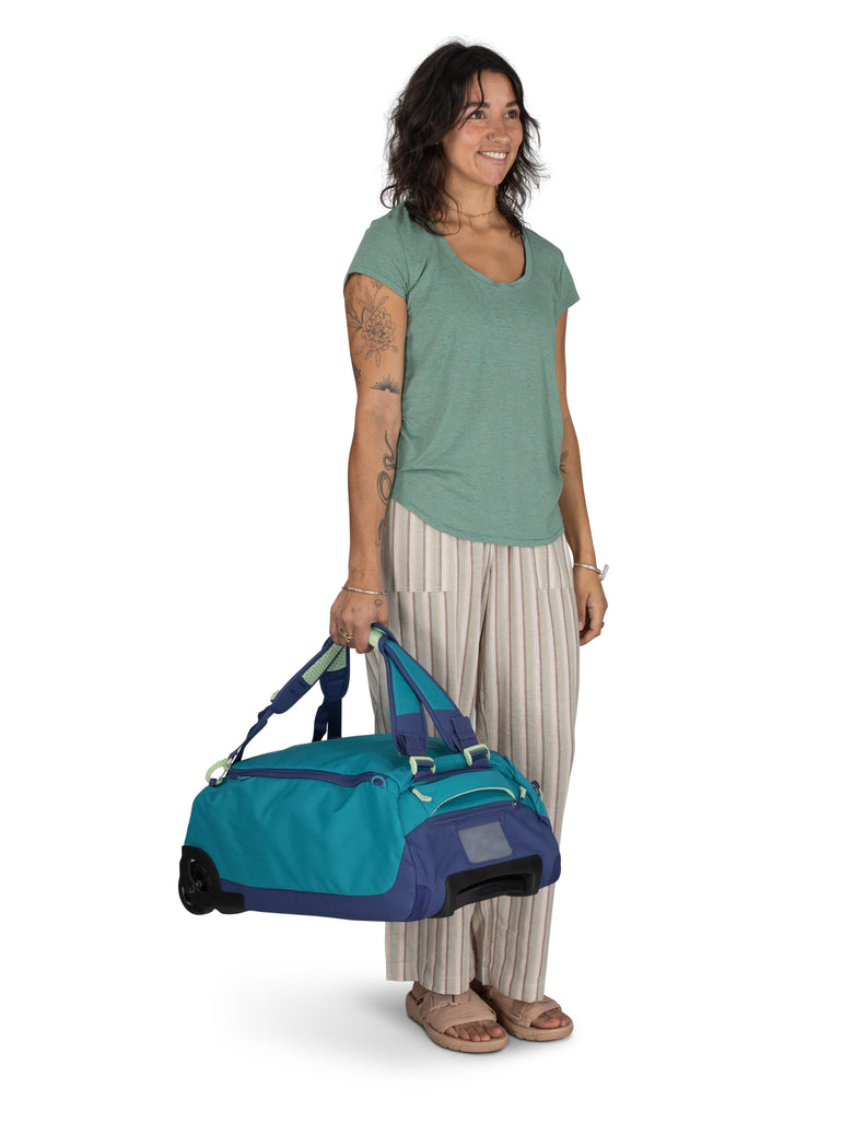 Osprey Wheeled Duffle Blue Spikemoss/Alkaline Osprey Daylite Carry-On Wheeled Duffel 40 - Blue Spikemoss/Alkaline