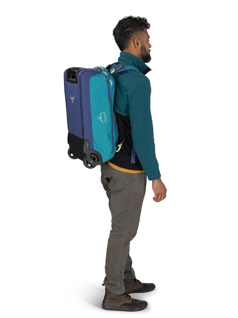 Osprey Wheeled Duffle Blue Spikemoss/Alkaline Osprey Daylite Carry-On Wheeled Duffel 40 - Blue Spikemoss/Alkaline