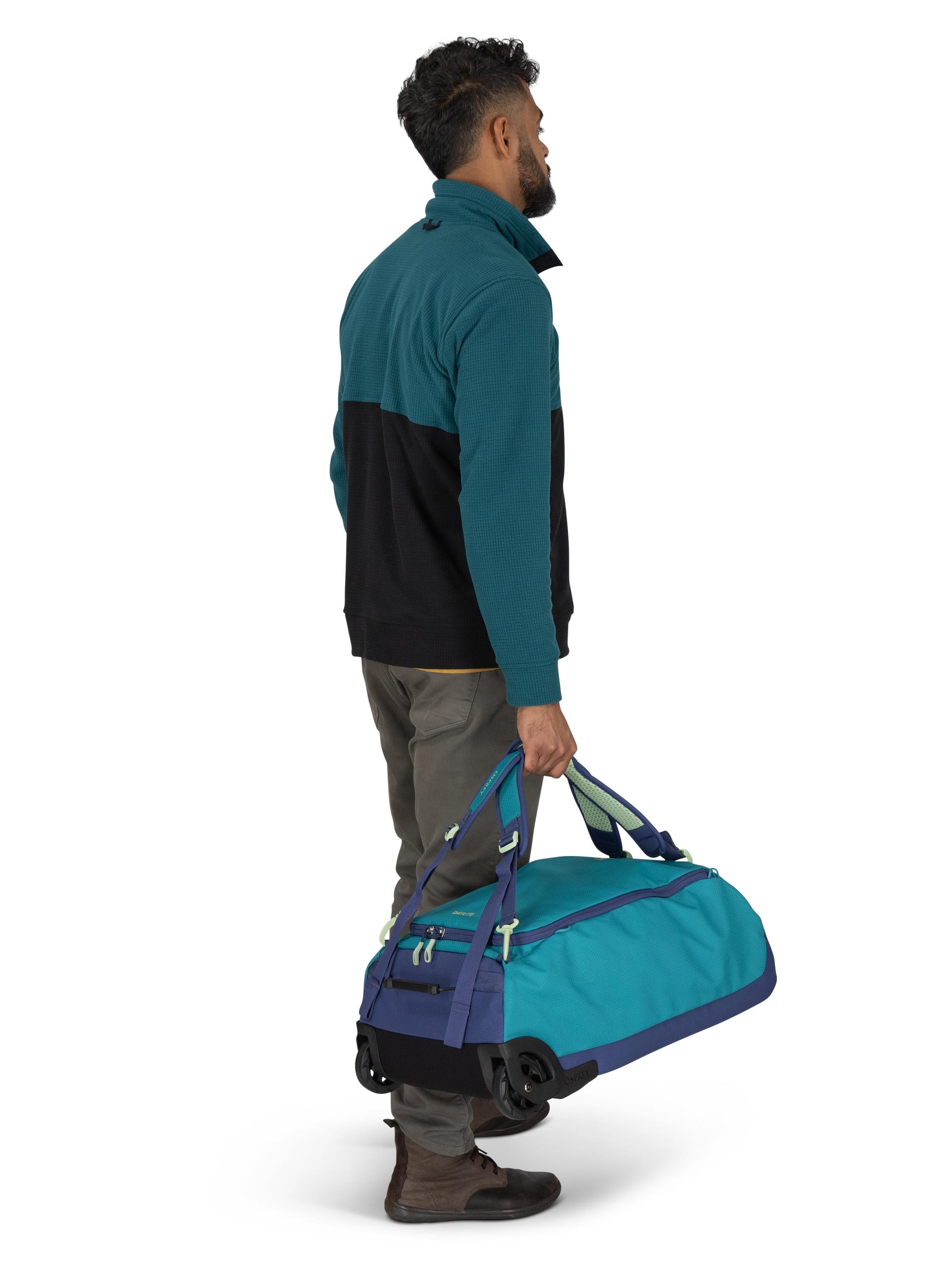 Osprey Wheeled Duffle Blue Spikemoss/Alkaline Osprey Daylite Carry-On Wheeled Duffel 40 - Blue Spikemoss/Alkaline