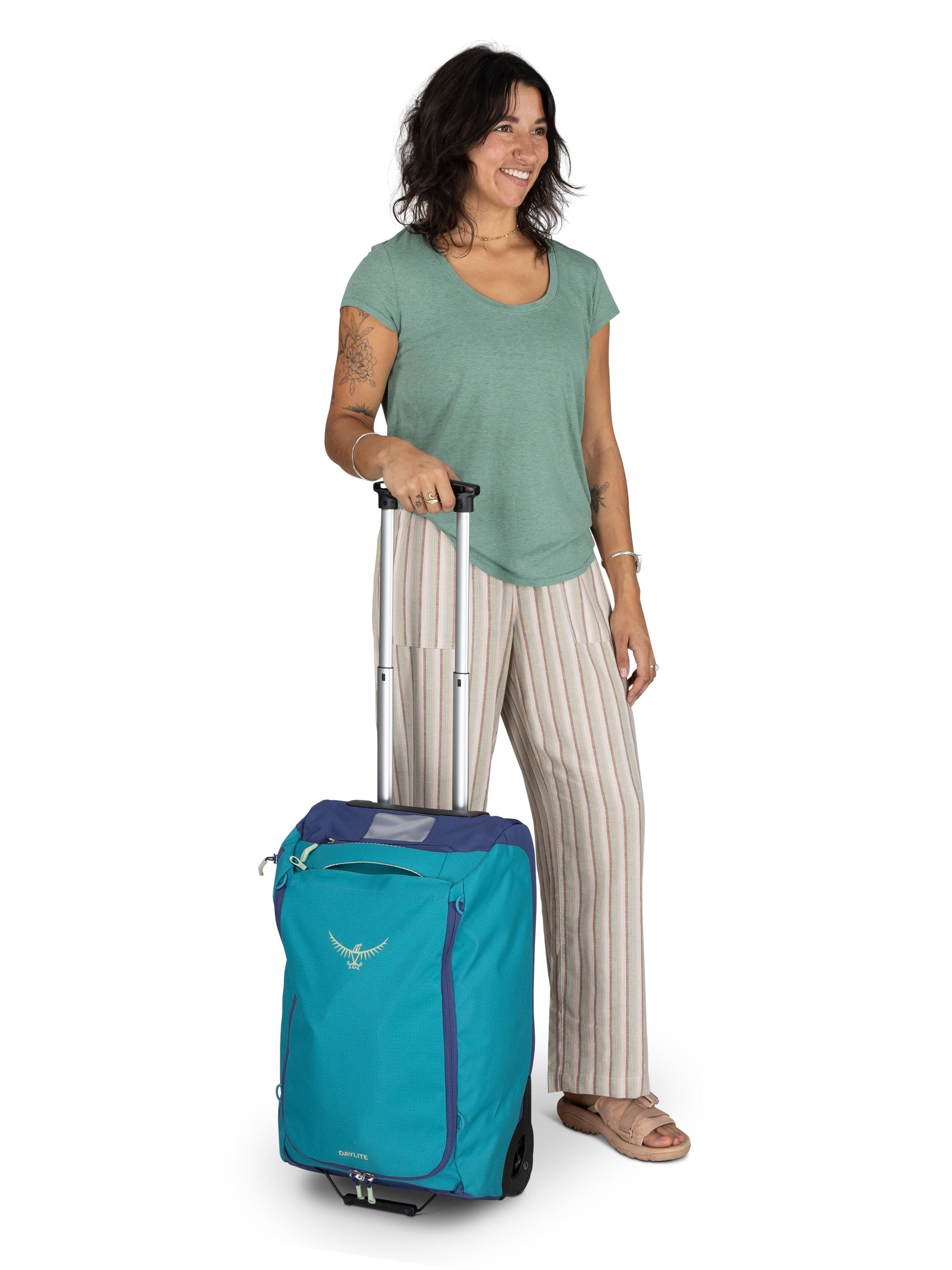 Osprey Wheeled Duffle Blue Spikemoss/Alkaline Osprey Daylite Carry-On Wheeled Duffel 40 - Blue Spikemoss/Alkaline