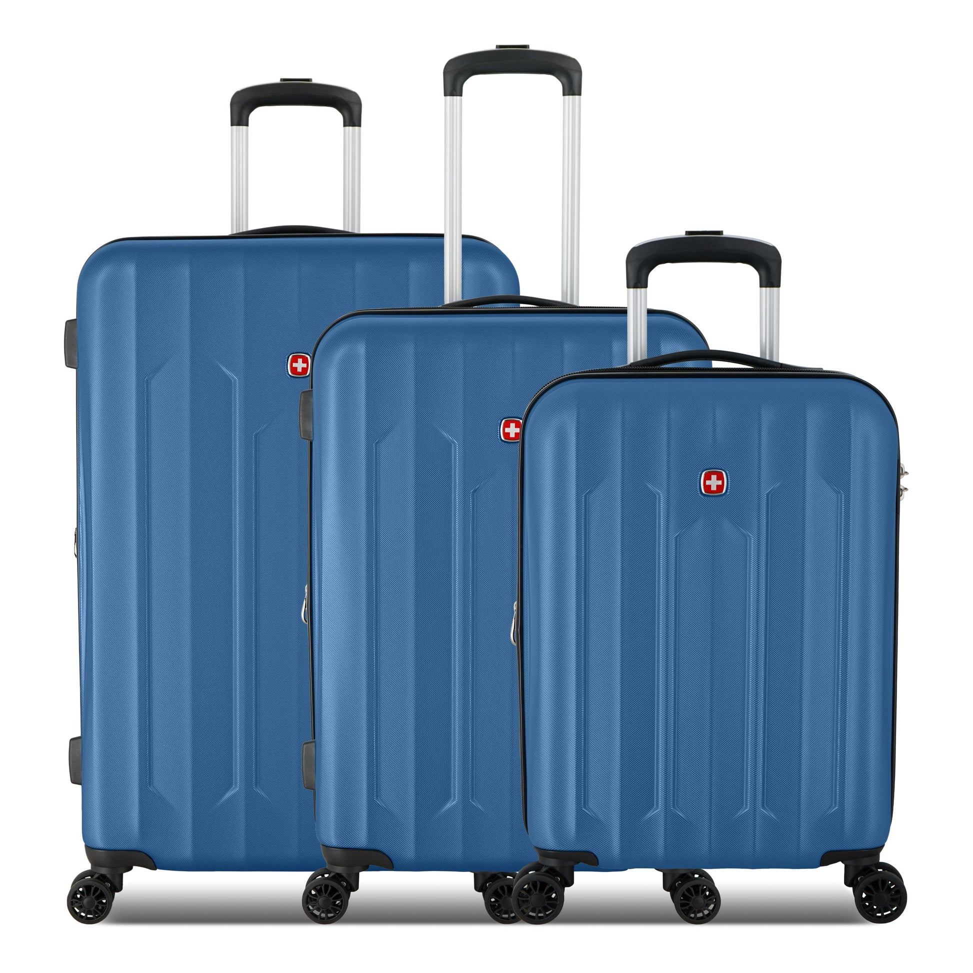 Swiss Gear Luggage Blue Swiss Gear Chrome Reserve Expandable 3-Piece Spinner Luggage Set