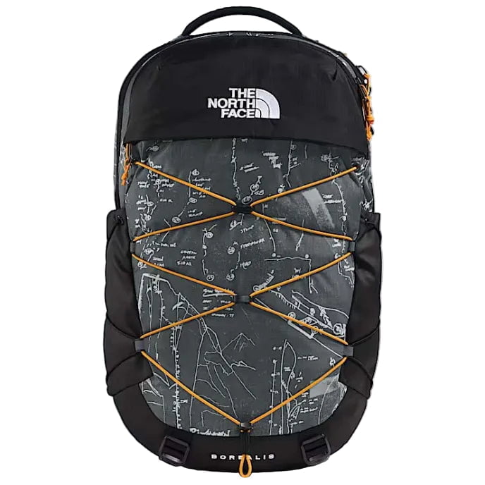 The North Face Backpacks Anthracite Grey Conrad Topo Print/Summit Gold The North Face Borealis Backpack