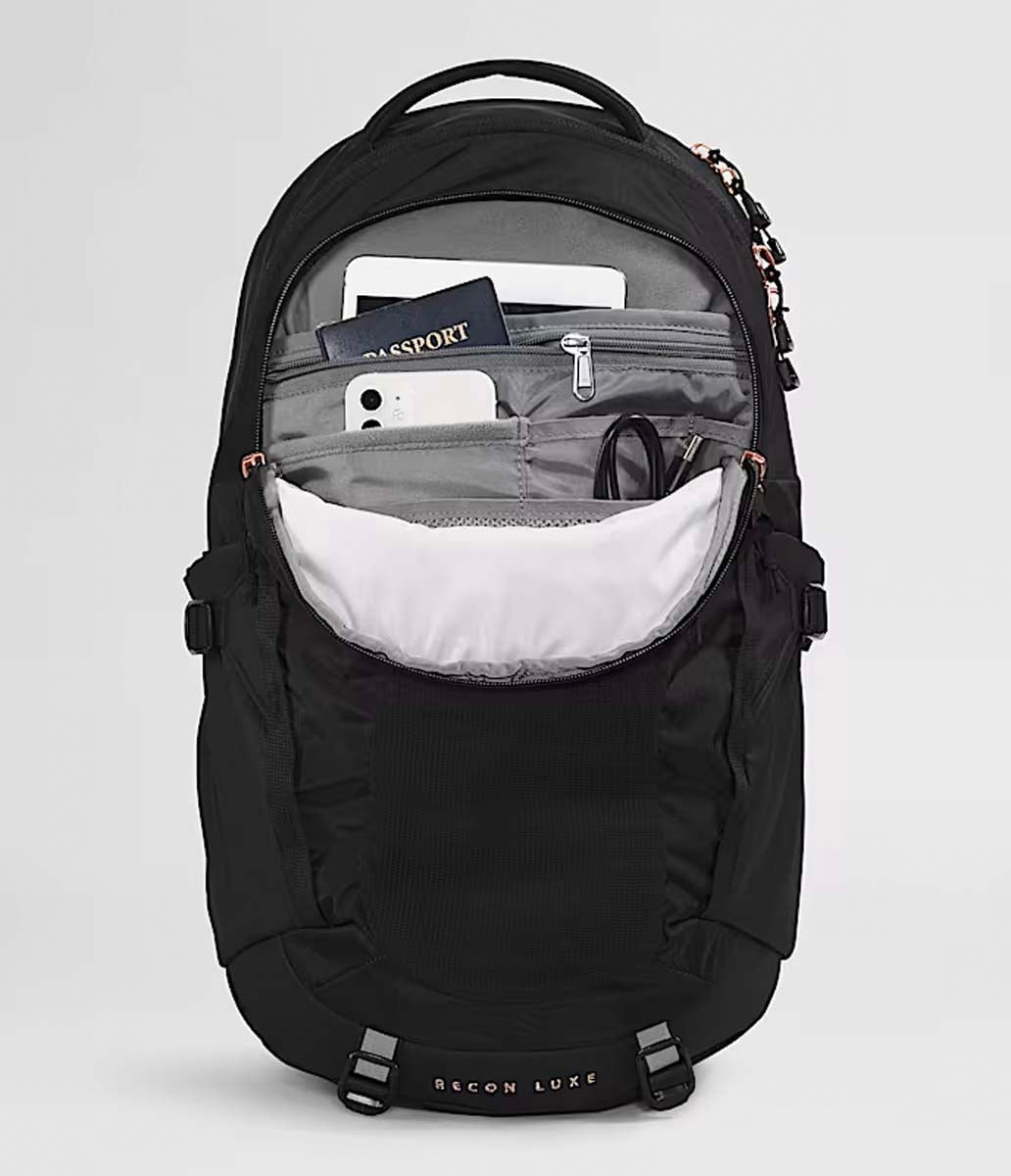The North Face Backpacks TNF Black/Burnt Coral Metallic-NPF The North Face Women’s Recon Luxe Backpack