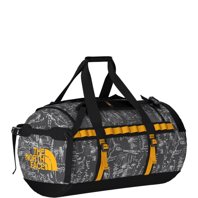 The North Face Duffles Anthracite Grey Conrad Topo Print/Summit Gold The North Face Base Camp Duffel—M
