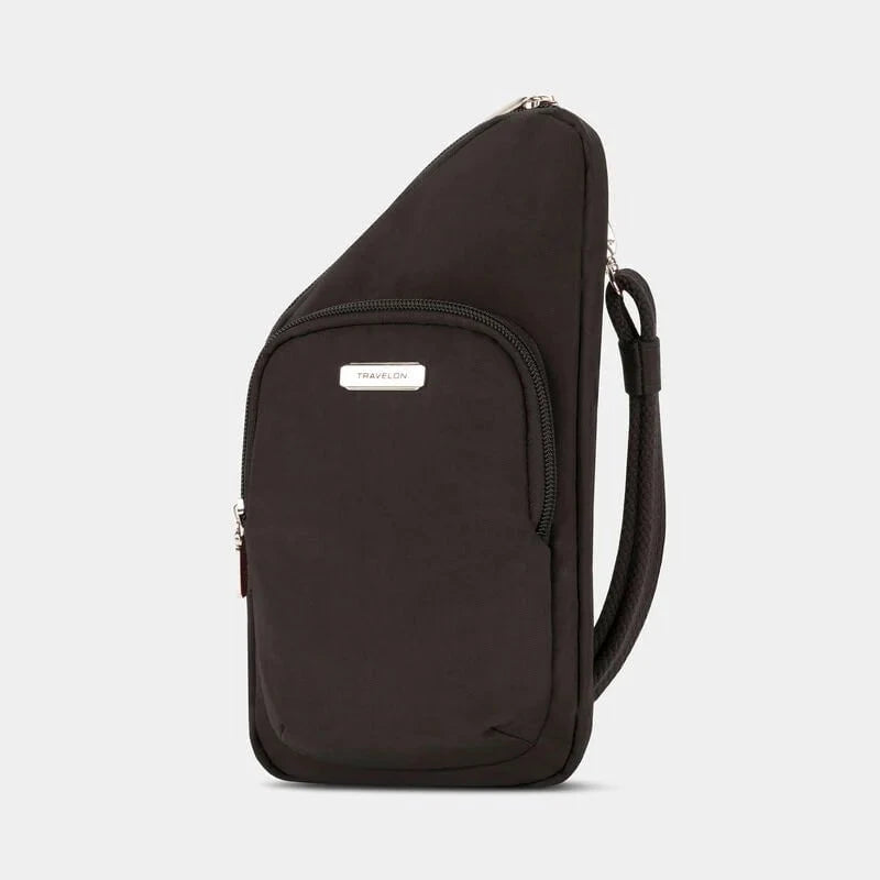 Travelon Cross-Body Bag Black Travelon Anti-Theft Essentials Mini Asymmetric Crossbody