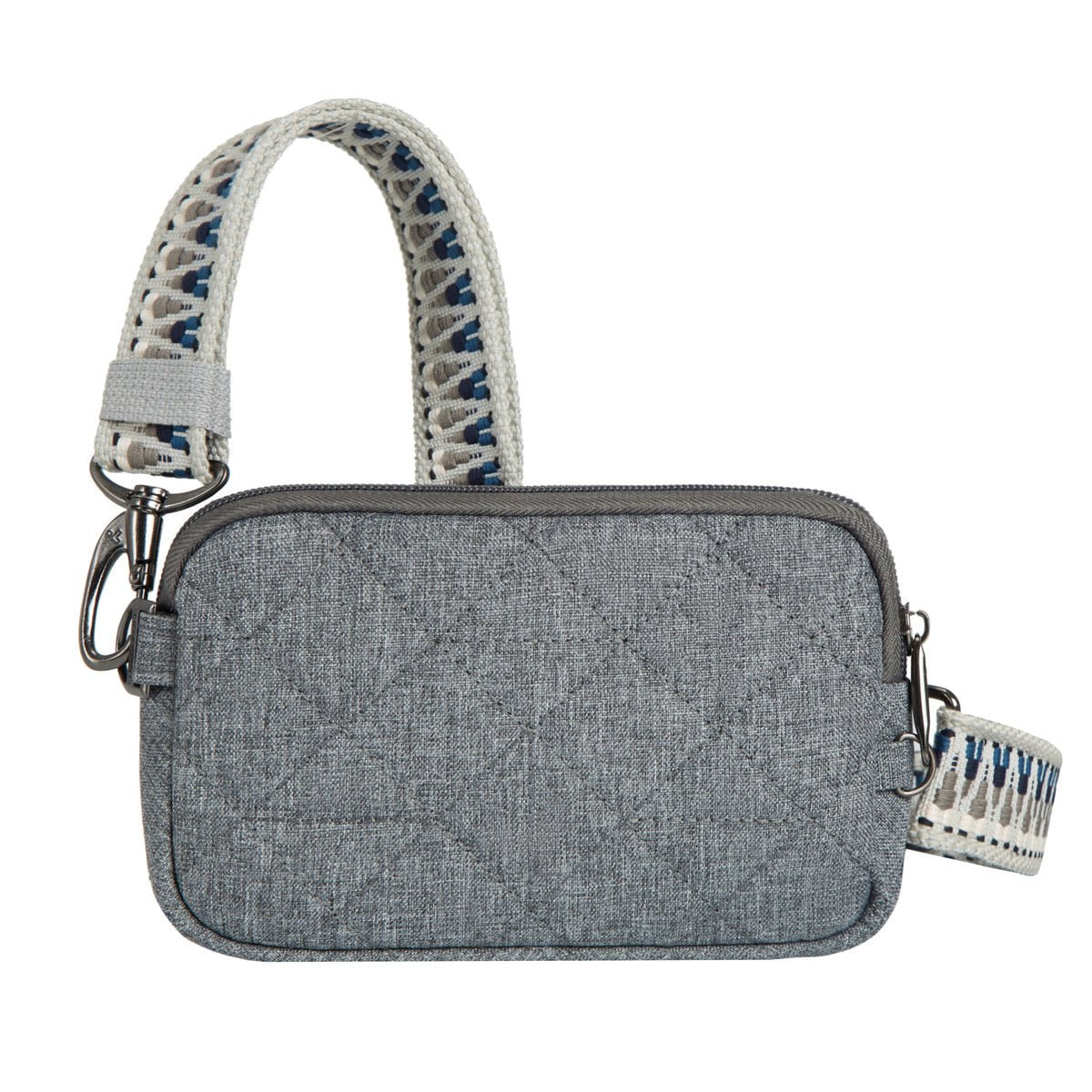 Travelon Cross-Body Bag Geo Gray Heather Travelon Anti-Theft Boho Phone Sling - Geo Gray Heather