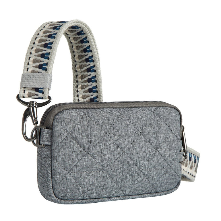 Travelon Cross-Body Bag Geo Gray Heather Travelon Anti-Theft Boho Phone Sling - Geo Gray Heather