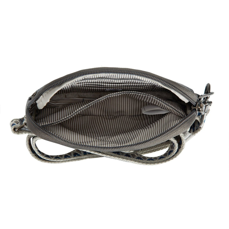 Travelon Cross-Body Bag Geo Gray Heather Travelon Anti-Theft Boho Phone Sling - Geo Gray Heather
