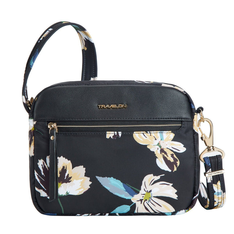 Travelon Cross-Body Bag Midnight Floral Travelon Anti-Theft Addison Small Crossbody