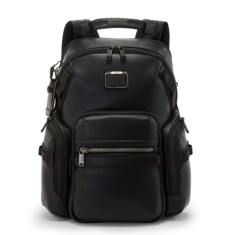 Tumi Backpacks Black Tumi Alpha Bravo Navigation Leather Backpack
