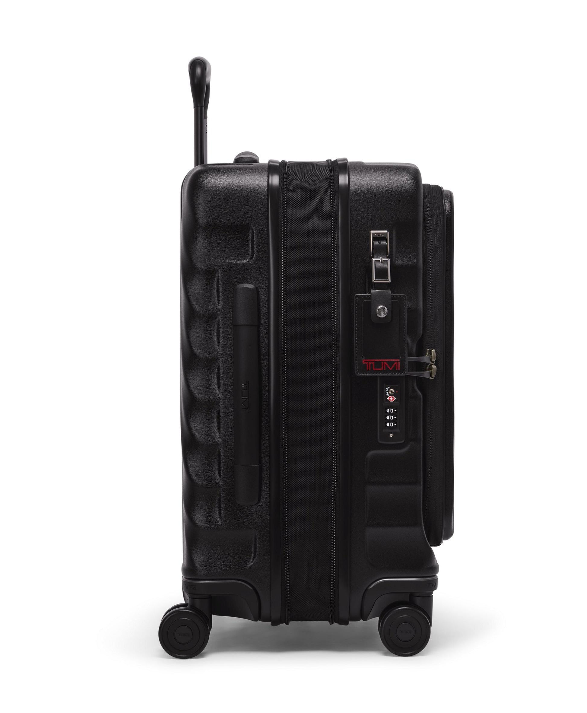 Tumi Luggage Black Textured Tumi 19 Degree Front Access Expandable Carry-On Luggage