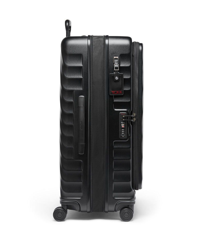 Tumi Luggage Black Textured Tumi 19 Degree Large Front Access Expandable Checked Luggage