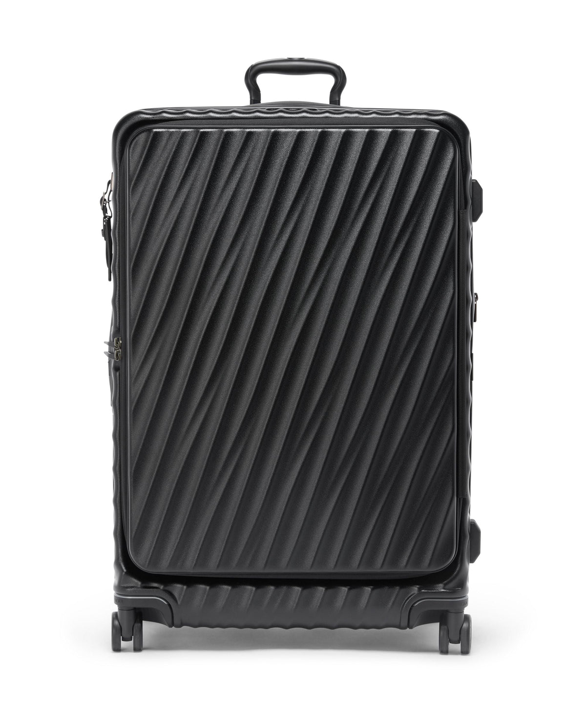 Tumi Luggage Black Textured Tumi 19 Degree Large Front Access Expandable Checked Luggage