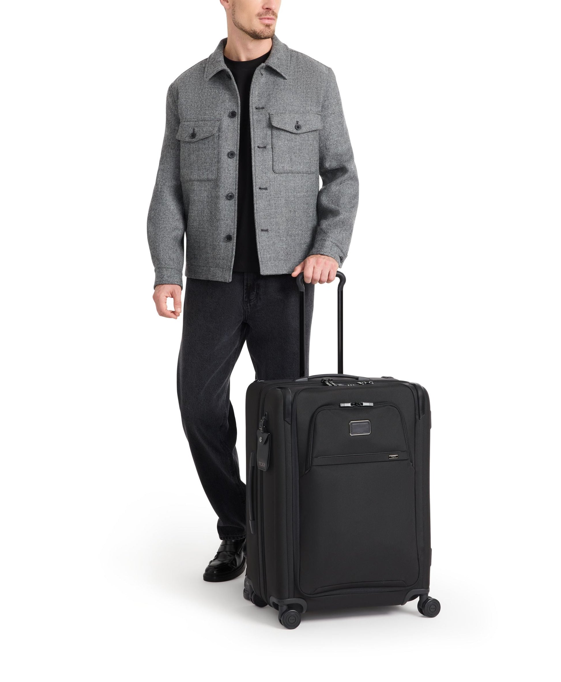 Tumi Luggage Grey Alloy Tumi Alpha Medium Dual Access Expandable Checked Luggage - Grey Alloy