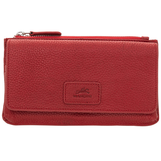 Mancini PEBBLE RFID Crossbody Wallet - Red