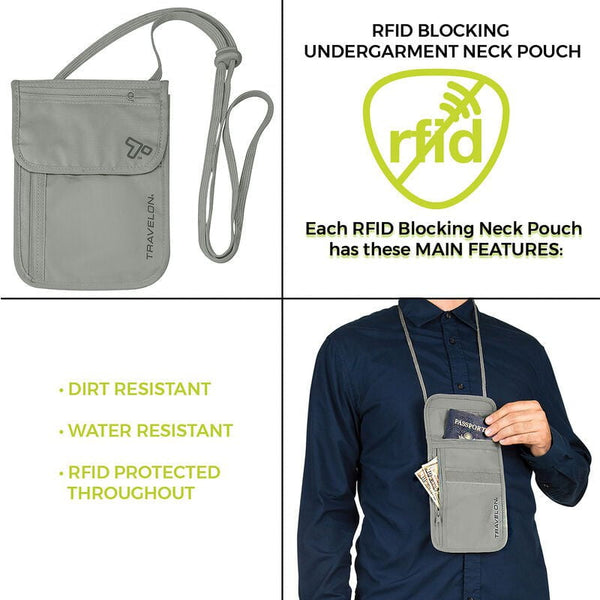 Travelon RFID Blocking Undergarment Neck Pouch