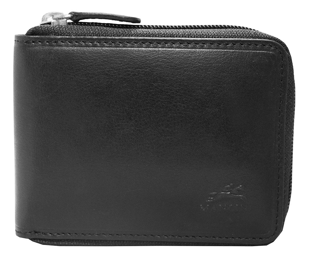 Mancini BOULDER Men's RFID Secure Zippered Wallet with Removable Passcase - Black