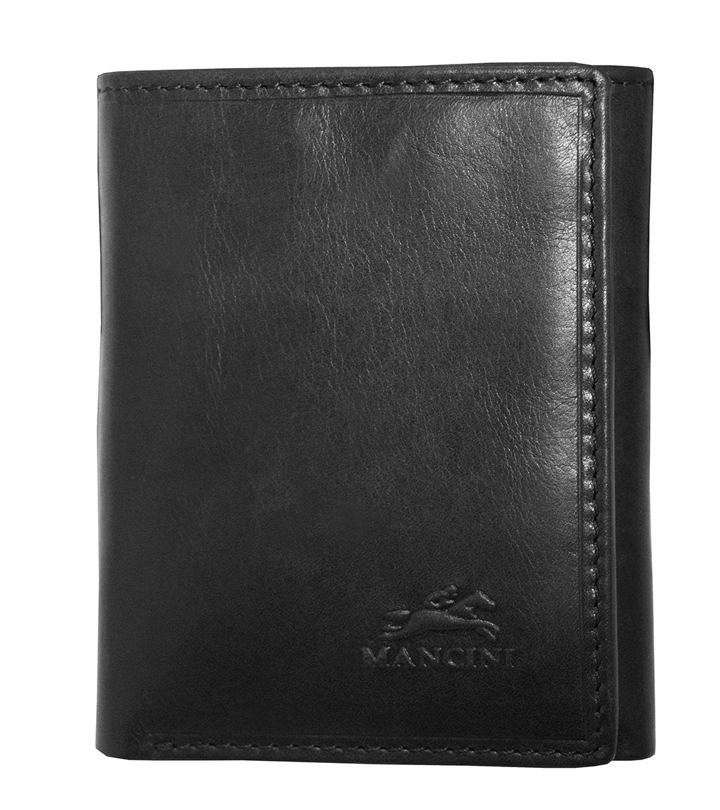 Mancini BOULDER Men's RFID Secure Trifold Wallet - Black