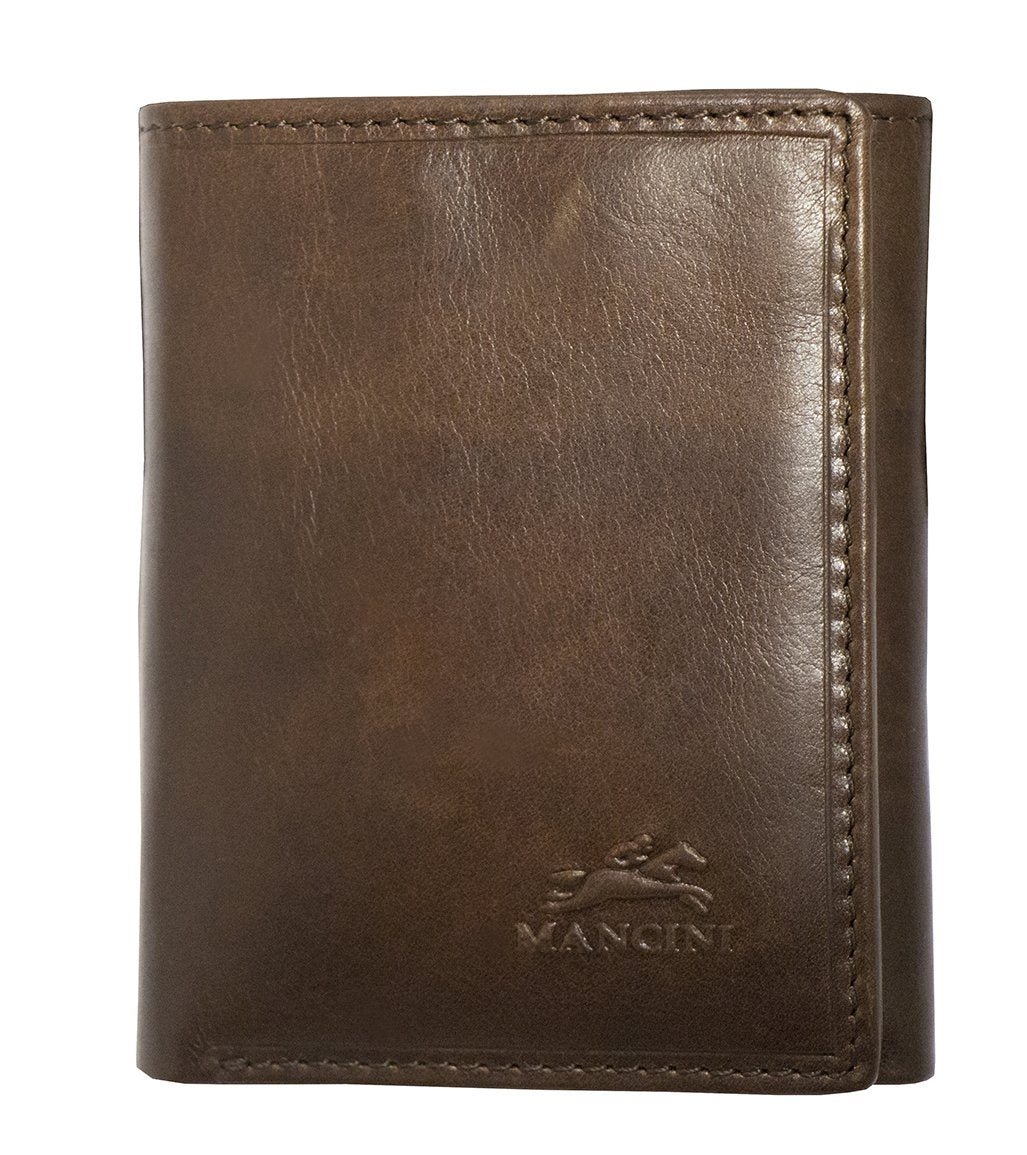 Mancini BOULDER Men's RFID Secure Trifold Wallet - Brown