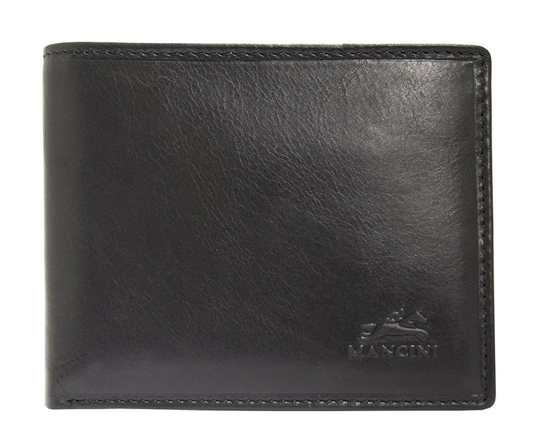 Mancini BOULDER Men's RFID Secure Wallet with Removable Passcase and Coin Pocket - Black