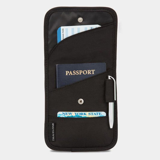 Travelon Porte-badge d'identité et de carte d'embarquement avec fermeture à bouton-pression
